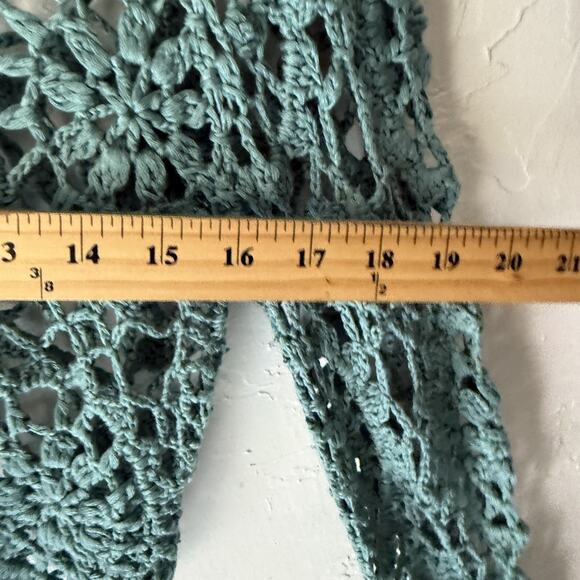 Rock & Roll Sweater Womens Medium Crochet Knit Boho Long Sleeve Festival Pullove - Picture 6 of 7